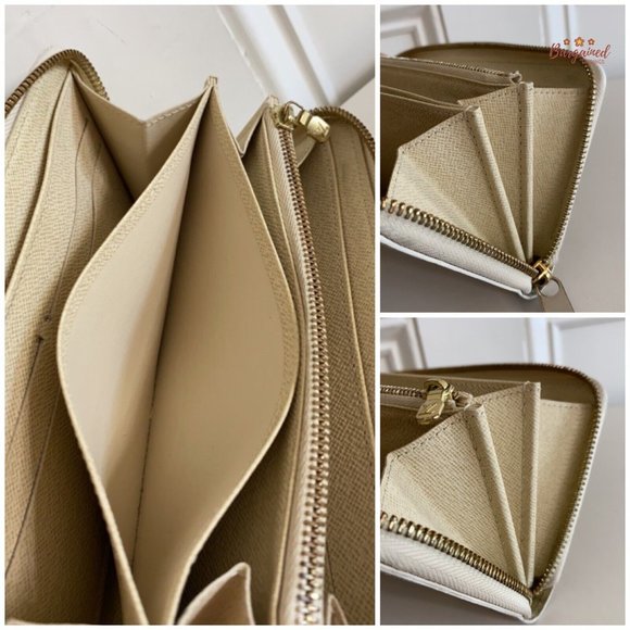 Authentic Louis Vuitton Damier Azur Canvas Leather Zippy Organizer Wallet CA1154 - Picture 10 of 12